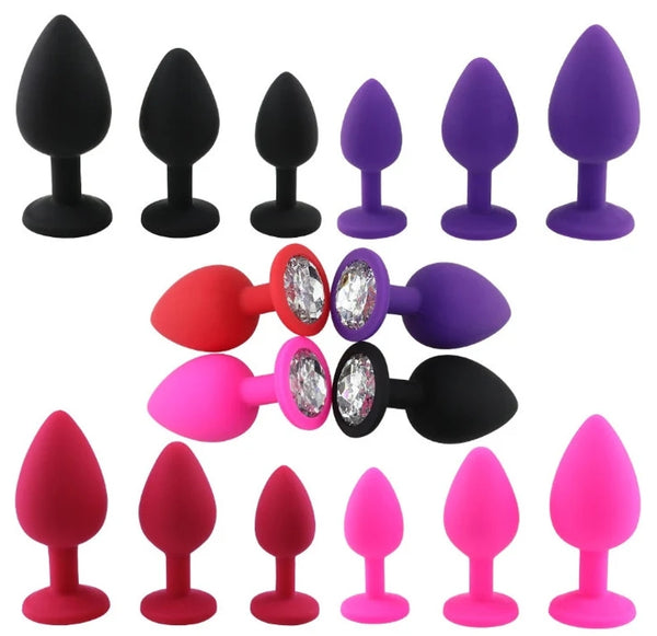 Silicone Butt Plug Anal Plug Unisex Sex Stopper 3 Different Size Adult Toys for Men/Women Anal Trainer