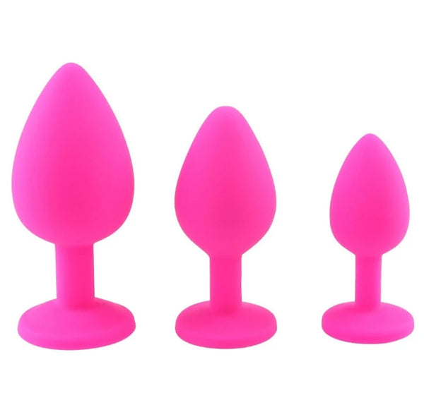 Silicone Butt Plug Anal Plug Unisex Sex Stopper 3 Different Size Adult Toys for Men/Women Anal Trainer