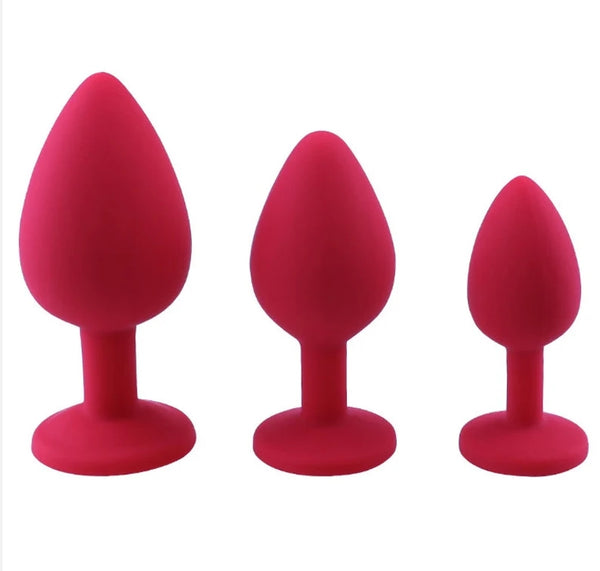 Silicone Butt Plug Anal Plug Unisex Sex Stopper 3 Different Size Adult Toys for Men/Women Anal Trainer
