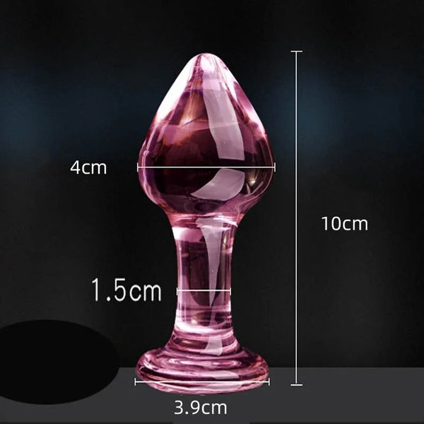 Pink Crystal Glass Anal Plug,Masturbation Prostate Massager Erotic Toys For Couple