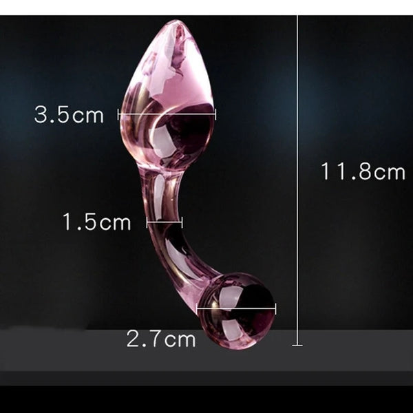 Pink Crystal Glass Anal Plug,Masturbation Prostate Massager Erotic Toys For Couple