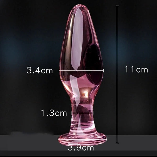 Pink Crystal Glass Anal Plug,Masturbation Prostate Massager Erotic Toys For Couple