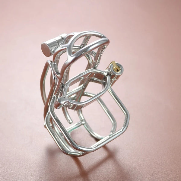 PA Puncture Cock Cage,Chastity Device For Men,Stainless Steel Glans Piercing,Male Chastity Cage