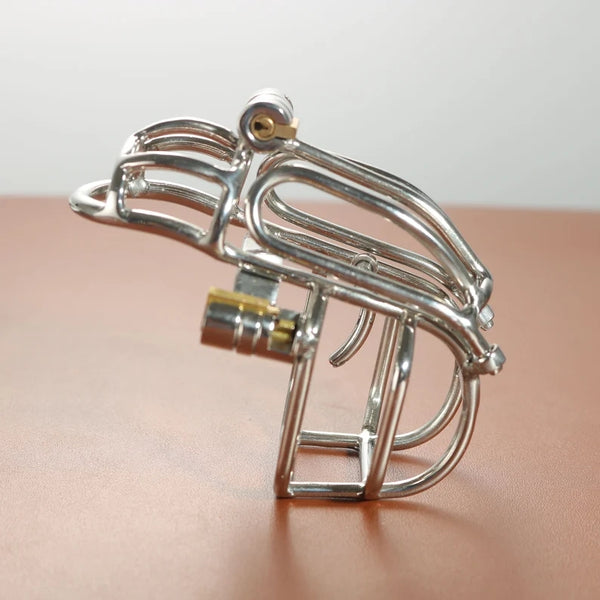 PA Puncture Cock Cage,Chastity Device For Men,Stainless Steel Glans Piercing,Male Chastity Cage