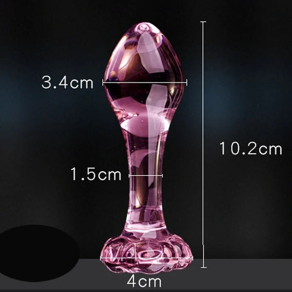 Pink Crystal Glass Anal Plug,Masturbation Prostate Massager Erotic Toys For Couple