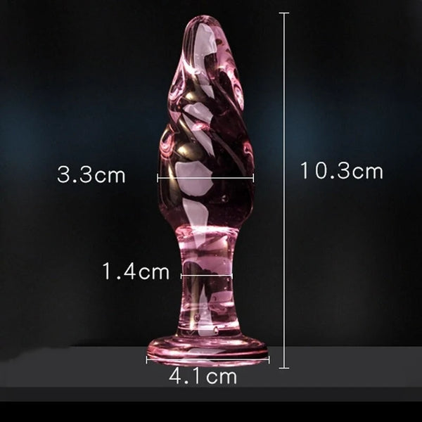 Pink Crystal Glass Anal Plug,Masturbation Prostate Massager Erotic Toys For Couple