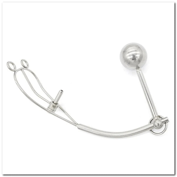 Metal female urethral tube anal plugs chastity lock pants Y-type stainless steel alternative adult toys