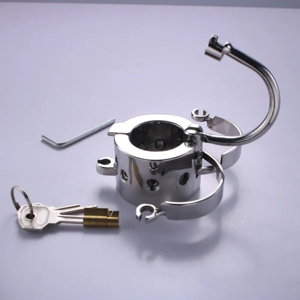 Spiked CBT Ball Stretcher with Scrotum Torture Separator
