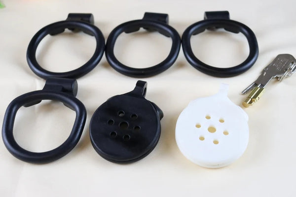 Nylon resin Chastity Cage Black / Cobra series 3D printed flat chastity lock anti-escape chastity cage