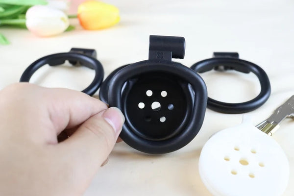 Nylon resin Chastity Cage Black / Cobra series 3D printed flat chastity lock anti-escape chastity cage