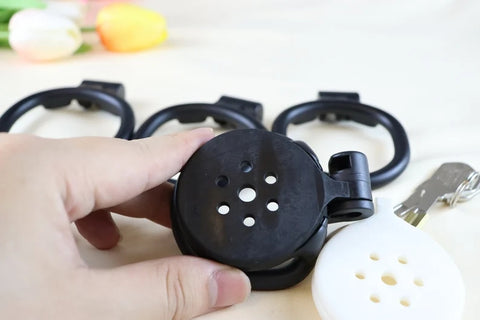 Nylon resin Chastity Cage Black / Cobra series 3D printed flat chastity lock anti-escape chastity cage