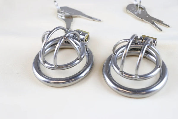 Male Trumpet Tube Chastity Device, Screw Lock Ring Short Cage, Super Small Chastity Cage With Urethral Plug Dilator