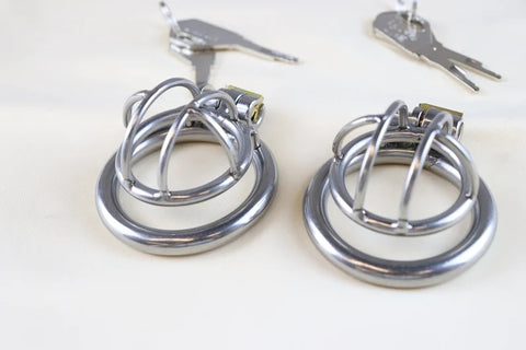 Male Trumpet Tube Chastity Device, Screw Lock Ring Short Cage, Super Small Chastity Cage With Urethral Plug Dilator