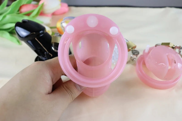 Chastity Cage Red / Red Mamba Lightweight 3D Printed Chastity Cage / Double lone face ring portable CB lock