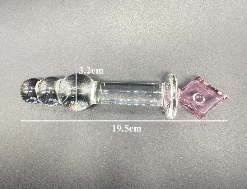 Cute crystal dildo beginner dildo sex toys set，Glass sex toy gift for her