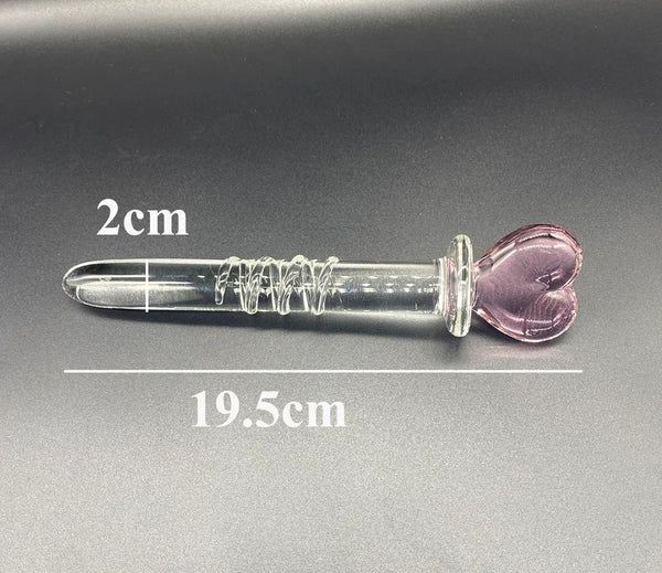 Cute crystal dildo beginner dildo sex toys set，Glass sex toy gift for her