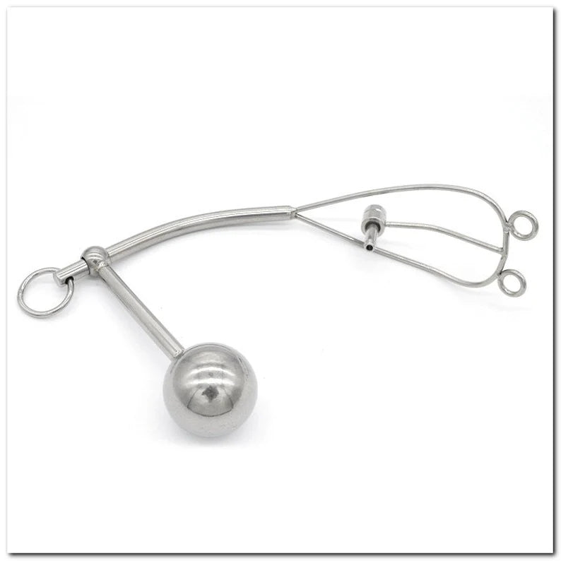 Metal female urethral tube anal plugs chastity lock pants Y-type stainless steel alternative adult toys