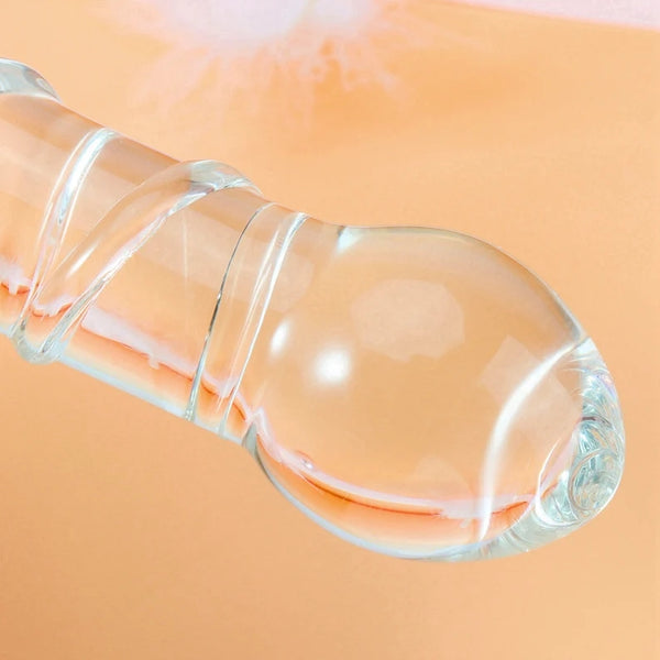 Glass Massage Wand, Self Pleasure Dildo Glass Anal Plug, G-Spot Wand