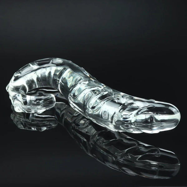 Glass Dildo Curved Fantasy Dildo, Glass Anal Plug Pleasure Wand Massager, G-Spot Toy