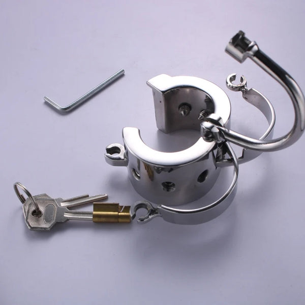 Spiked CBT Ball Stretcher with Scrotum Torture Separator