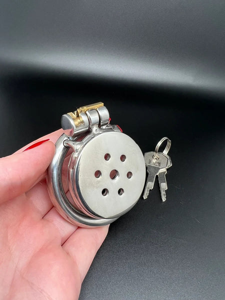 Flat Metal Chastity Cage