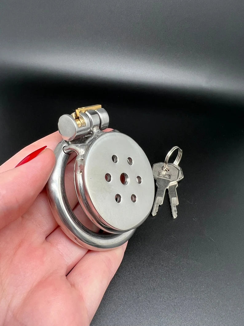Flat Metal Chastity Cage