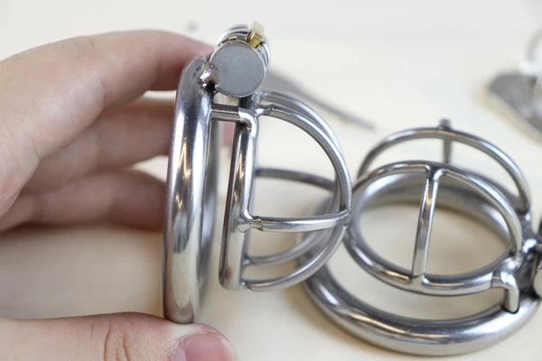 Male Trumpet Tube Chastity Device, Screw Lock Ring Short Cage, Super Small Chastity Cage With Urethral Plug Dilator