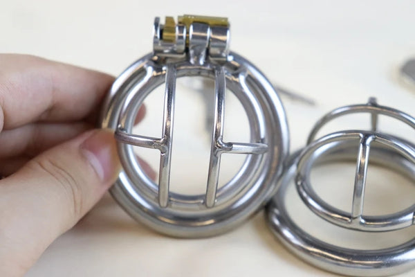 Male Trumpet Tube Chastity Device, Screw Lock Ring Short Cage, Super Small Chastity Cage With Urethral Plug Dilator