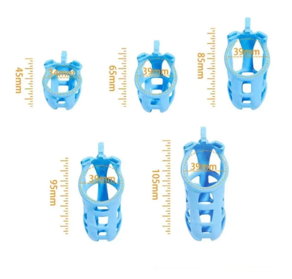 Maxi Cobra Male Chastity Cage With 4 Rings