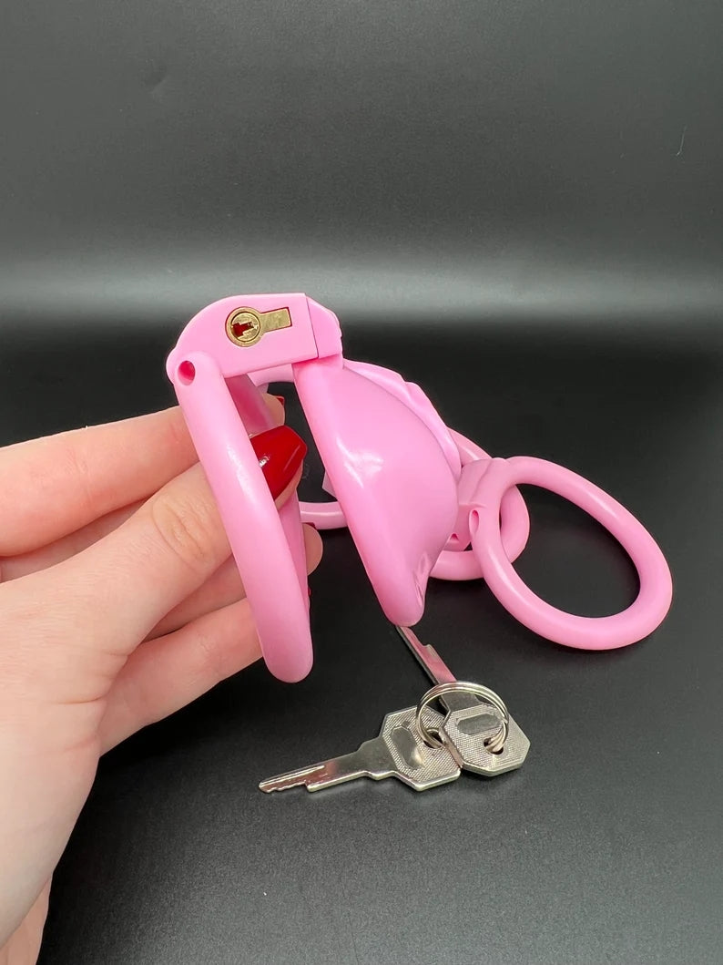 Locked Penis Chastity Device PUSSY SHAPED CHASTITY 4rings