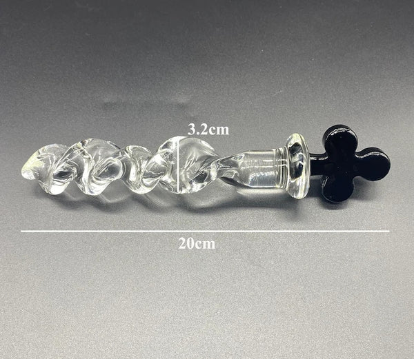 Cute crystal dildo beginner dildo sex toys set，Glass sex toy gift for her