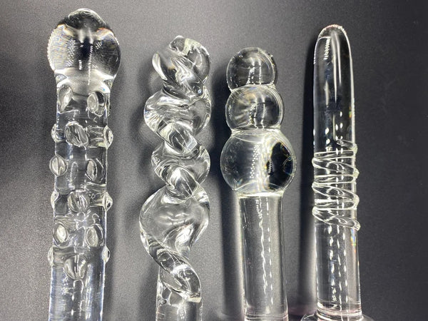 Cute crystal dildo beginner dildo sex toys set，Glass sex toy gift for her