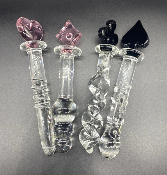 Cute crystal dildo beginner dildo sex toys set，Glass sex toy gift for her