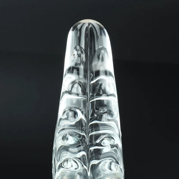 Glass Dildo Curved Fantasy Dildo, Glass Anal Plug Pleasure Wand Massager, G-Spot Toy