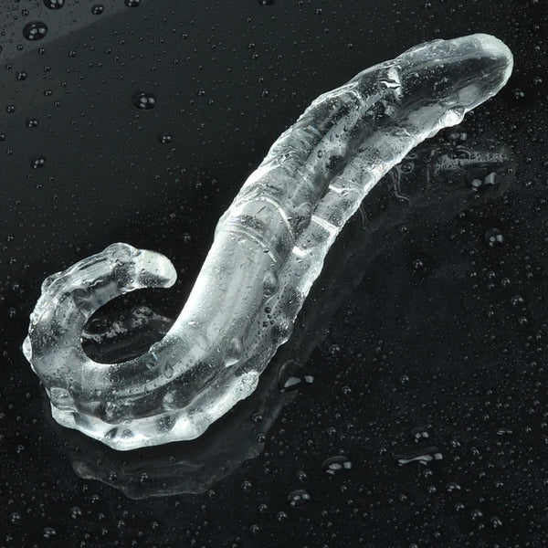 Glass Dildo Curved Fantasy Dildo, Glass Anal Plug Pleasure Wand Massager, G-Spot Toy