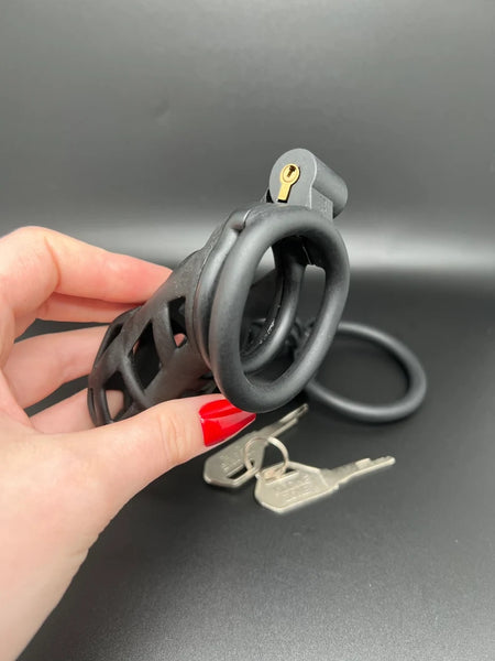 Black Cobra Male Chastity Cage