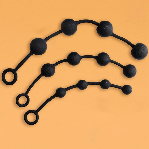 Silicone Anal Beads, Butt Plug Beads, Large Anal Ball, Smooth Anal Beads, Soft Anal Plug, Adult Sex toy, Anal Dildo, Trainer Plug Beginners