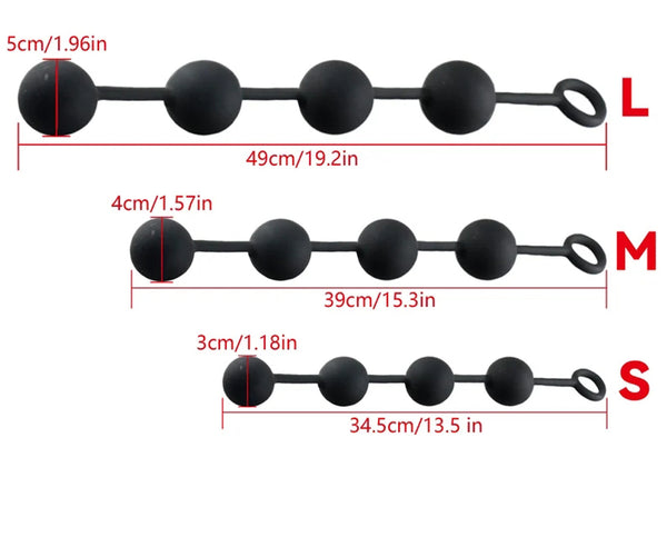 Silicone Anal Beads, Butt Plug Beads, Large Anal Ball, Smooth Anal Beads, Soft Anal Plug, Adult Sex toy, Anal Dildo, Trainer Plug Beginners